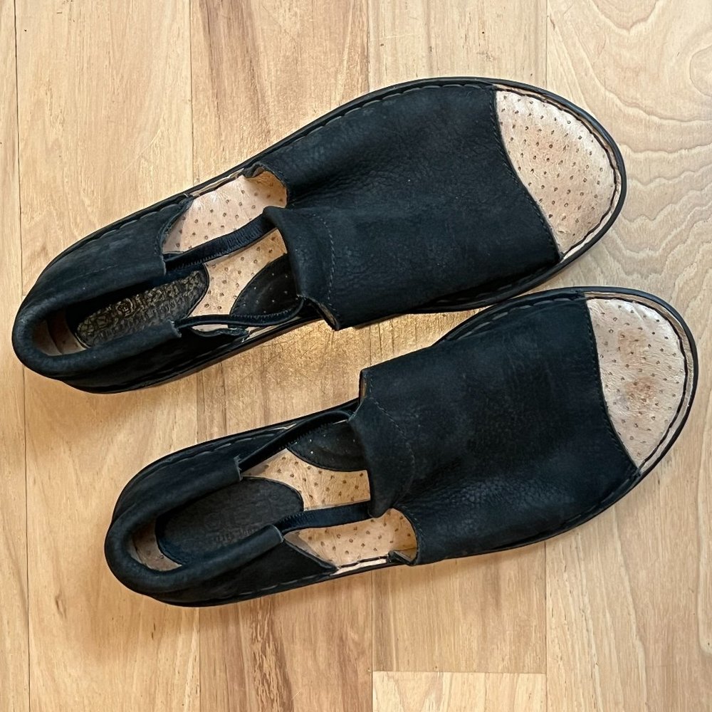 Born Black Suede & Leather Sandals Size 10/42 M/W